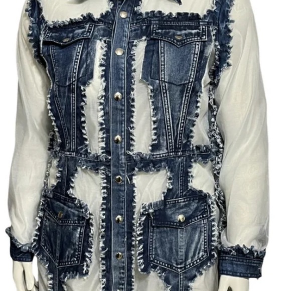 Adore Blue and White Denim Dress Perfect for that Country Gal - Picture 9 of 9